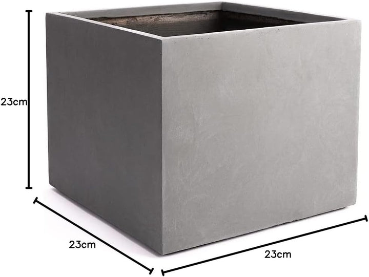 Pflanzwerk® Pflanzkübel Cube Grau 23x23x23cm *Frostbeständiger Blumenkübel* *UV-Schutz* *Qualitätswa