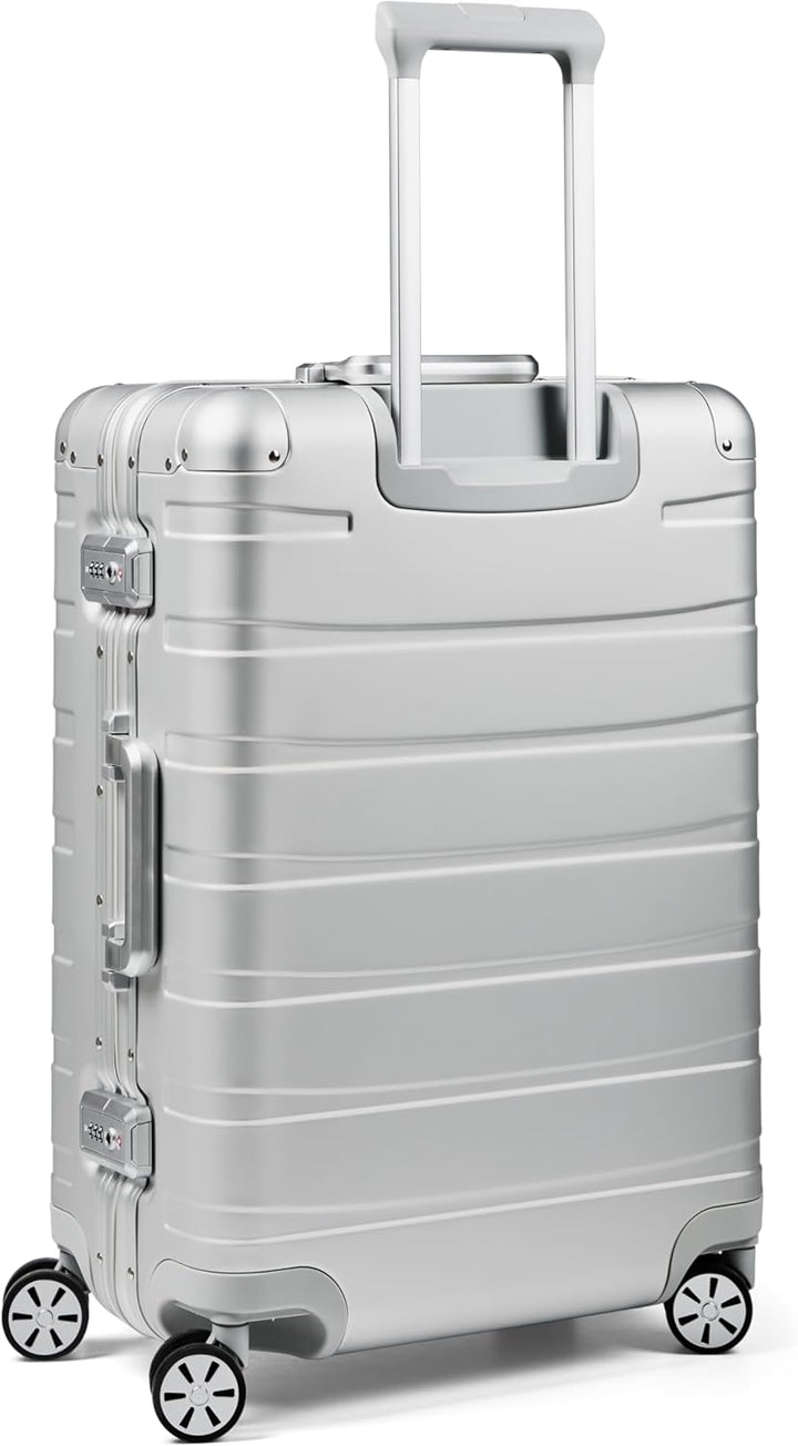 REDOLZ Pro Aluminium Koffer Set 2-teilig Handgepäck 55 cm + XL Reisekoffer 77 cm | Cabin & Check-In