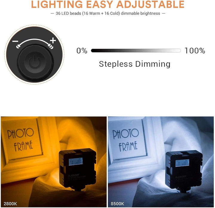Flashoot CL-36 VideoConference Light Kit, LED-Licht 2800K-5000K CRI 95+ mit Diffusor kompatibel mit