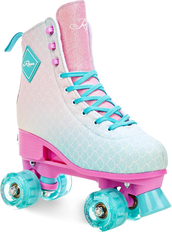 RAVEN Rollschuhe Roller Skates für Kinder Erwachsene Mädchen Damen verstellbar 39-42 (25-26,5cm) Mid