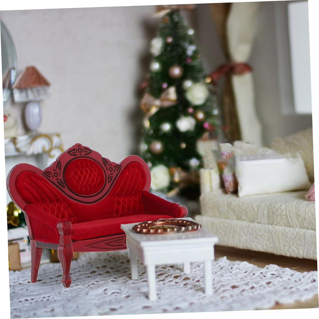 Supvox Puppenhausmöbel Miniatur gemacht Puppencouch Mini- realistisch für wohnzimmermöbel Vintage So