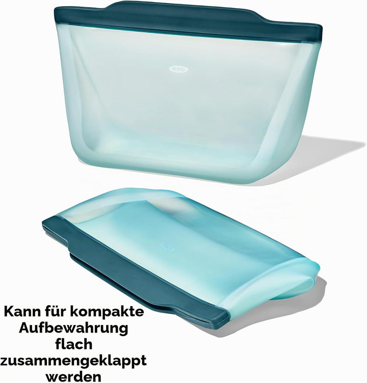 OXO Good Grips wiederverwendbarer Silikon-Beutel – Stand-Up Halbe Gallone (1,9 l) - Lagoon Lagoon St