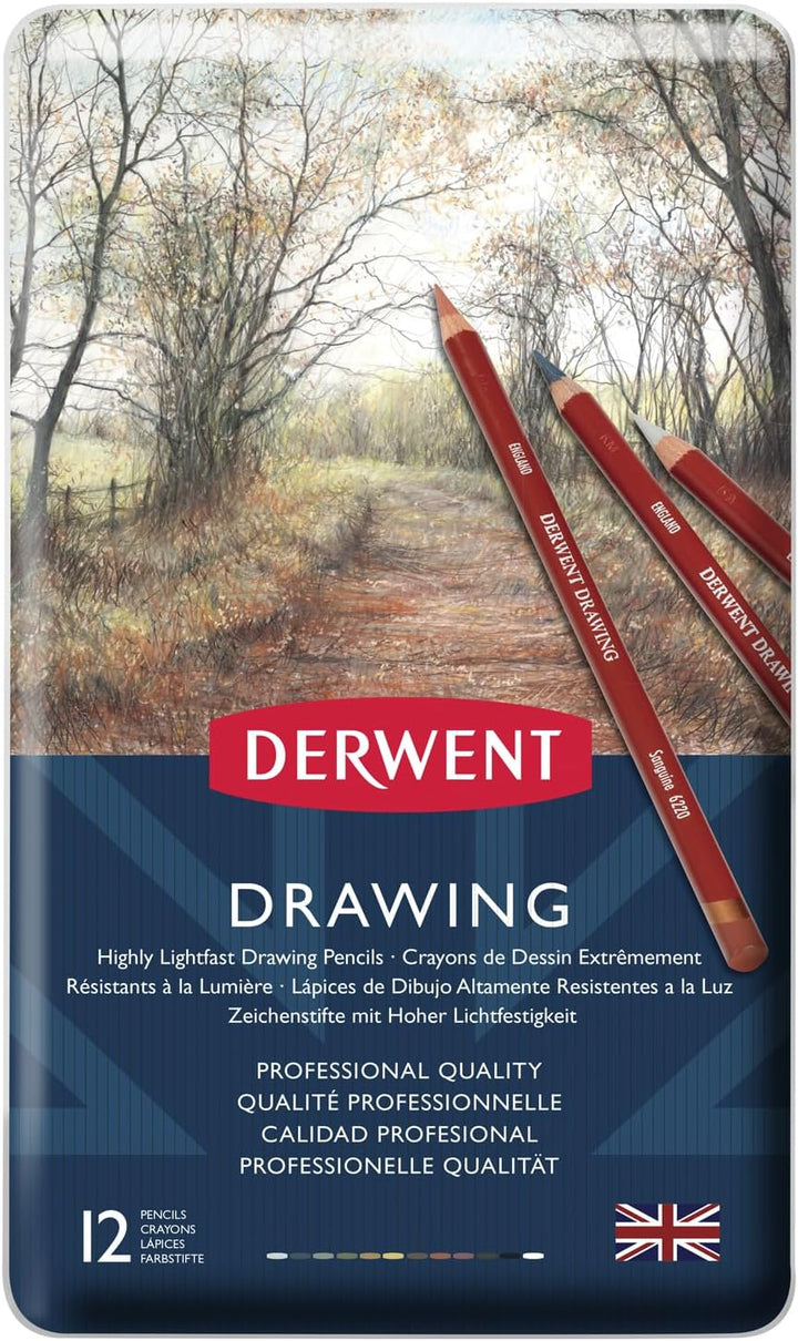 Derwent Drawing Buntstifte, Zeichnen &amp; Schreiben, 12er-Set, Ideal zum Illustrieren &amp; Detaillieren, P