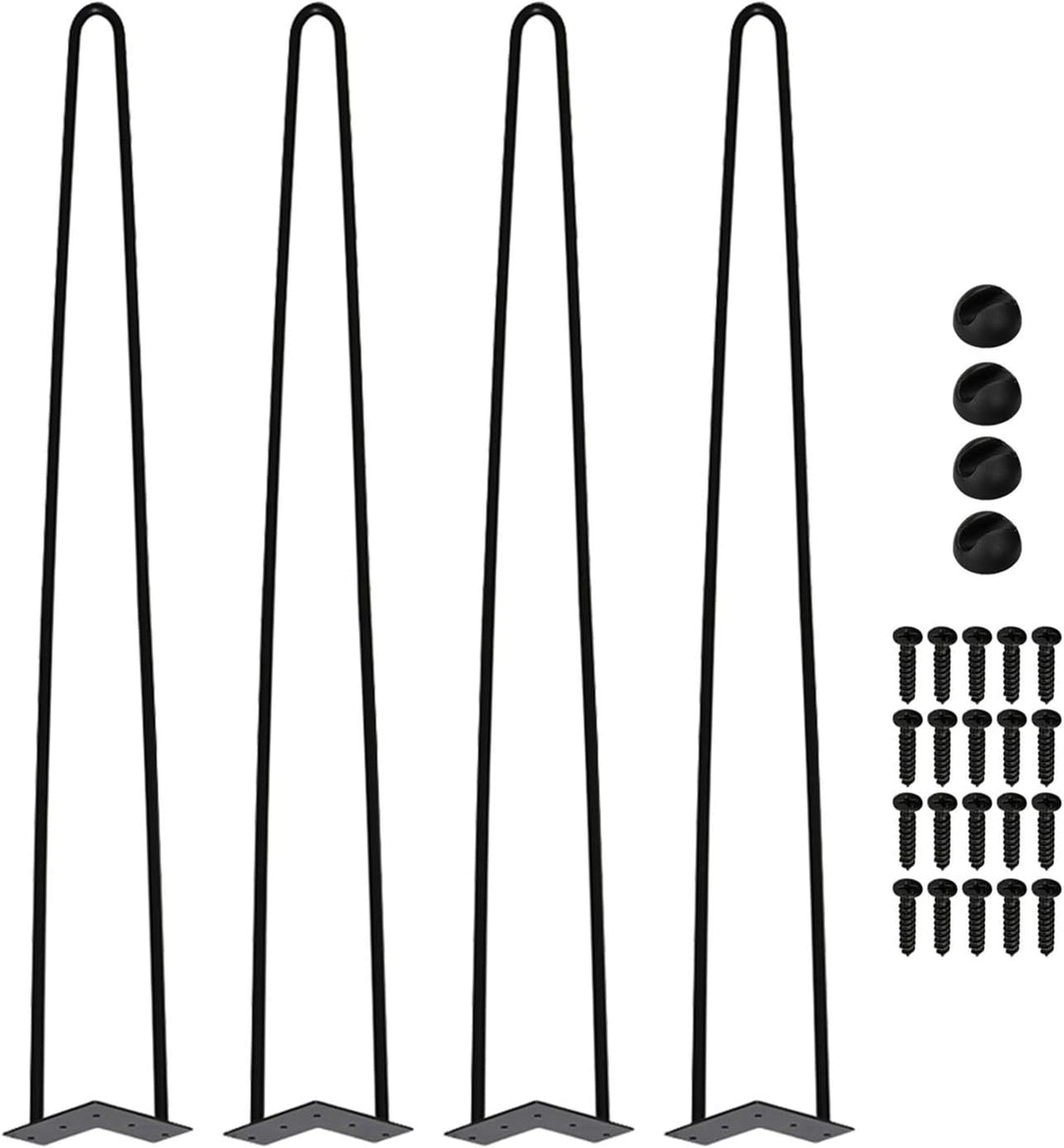 Einfeben Hairpin Legs, 4er Set Doppelstab Metall Haarnadel Tischbein, Stahl Haarnadelbeine mit Gummi