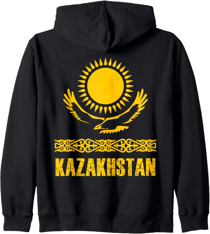 Kasachstan, Kasachstan-Flagge, Flagge von Kasachstan. Kapuzenjacke