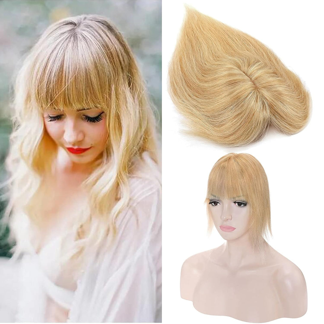 Silk-co Topper Extensions Echthaar Haarteile Echthaar Clip in Extensions Echthaar Glatt Toupet Haarv