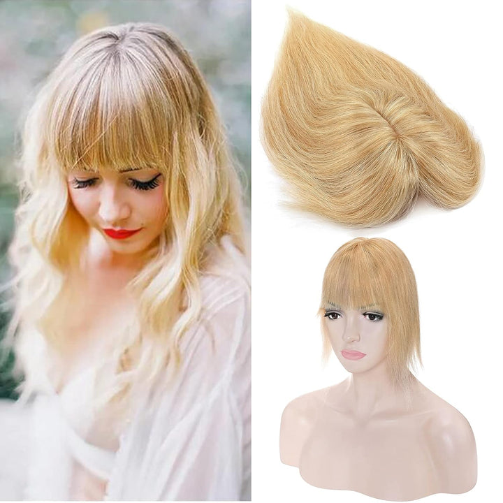 Silk-co Topper Extensions Echthaar Haarteile Echthaar Clip in Extensions Echthaar Glatt Toupet Haarv
