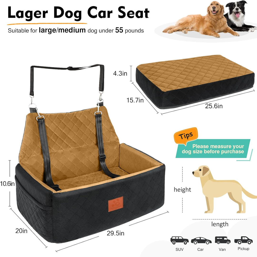 Hunde Autositz für Grosse&amp;Mittlere Hunde,Hundesitz Auto für unter 55 lbs oder 2 kleine Hunde,Waschba