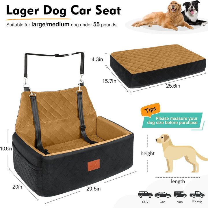 Hunde Autositz für Grosse&amp;Mittlere Hunde,Hundesitz Auto für unter 55 lbs oder 2 kleine Hunde,Waschba