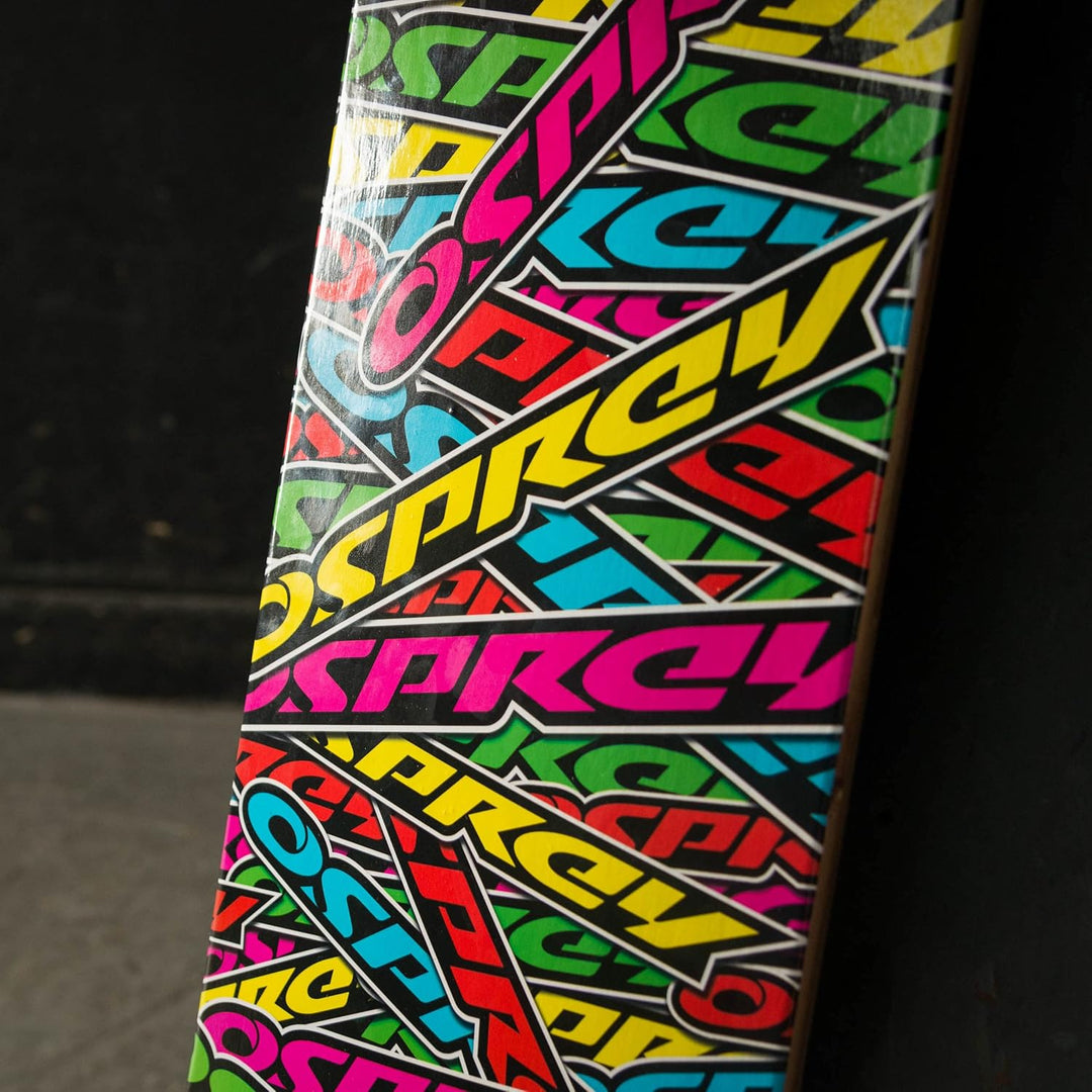 Osprey Absolute Anfänger Double Kick Trick Skateboard, 78,7 x 20,3 cm, Ahorndeck Mehrfarbig, Mehrfar