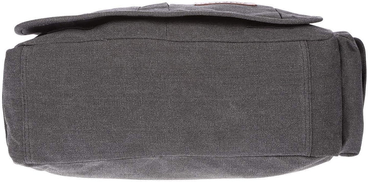 Christian Wippermann grosse XL Herren Damen Tasche Umhängetasche Canvas Messenger Bag Schwarz, Schwa