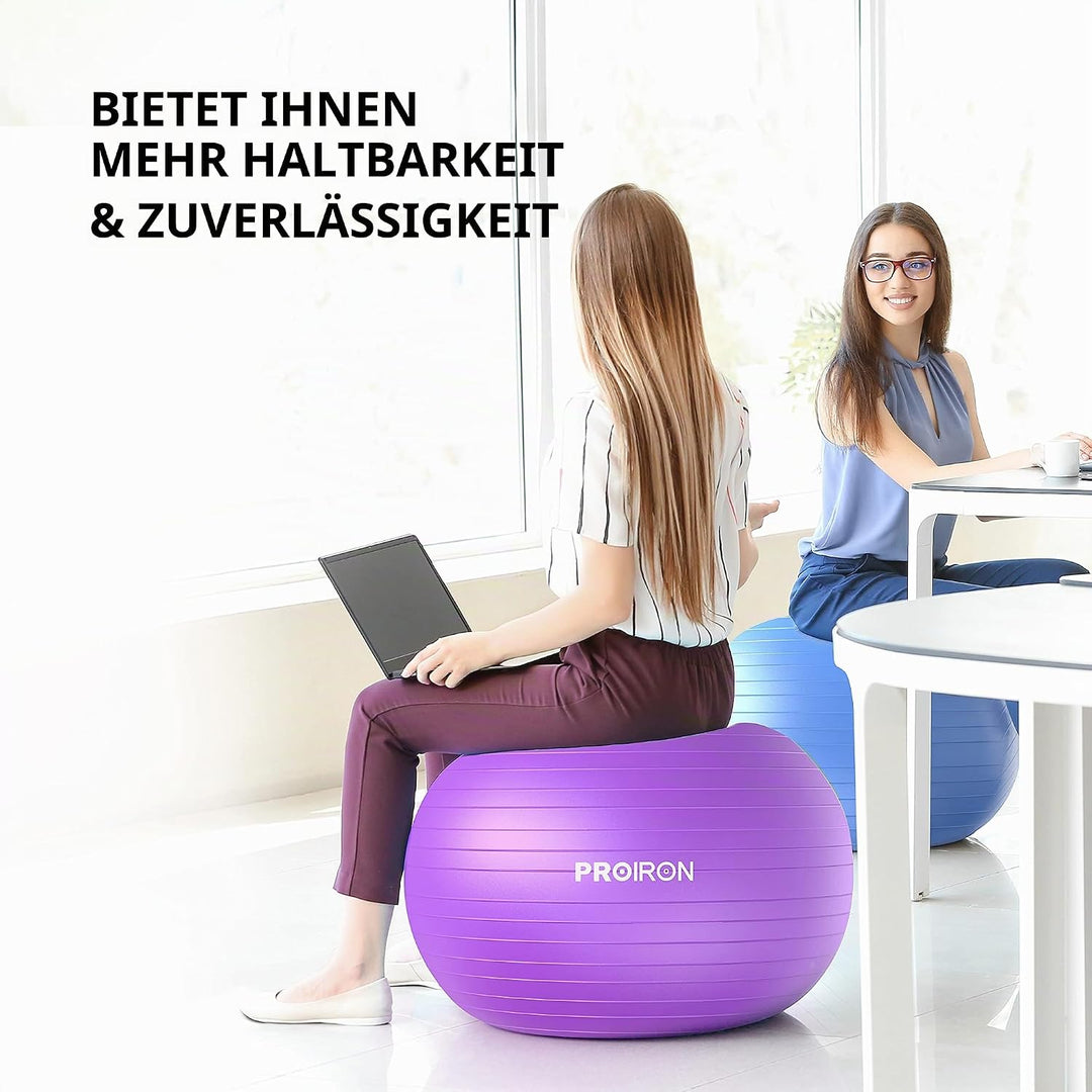 PROIRON Gymnastikball Pezziball Sitzball Trainingsball Fitnessball &amp; Balance für Core-Training mit P