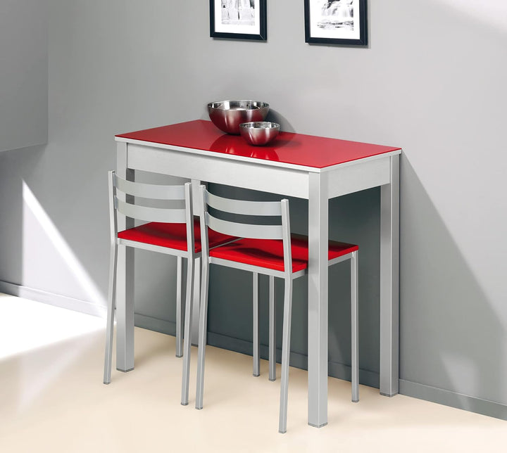 ASTIMESA Zwei Küchenstuhl, Metall Kunstleder, grau, Altura de asiento: 45 cms, Grau