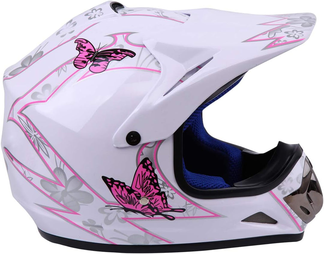 Samger DOT Jugend Kinder Off Road Helm Motocross Helm Dirt Bike ATV Motorradhelm Handschuhe+Brille L