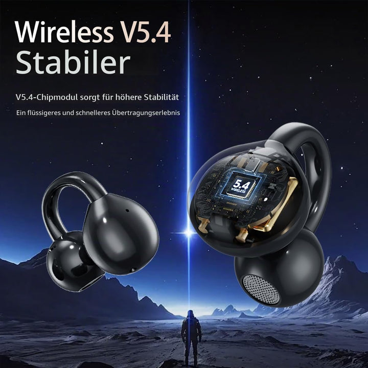 Bluetooth kopfhörer mit ohrclip, Bluetooth 5.4-Sportkopfhörer, Open Ear übersetzungskopfhörer,IPX5 w