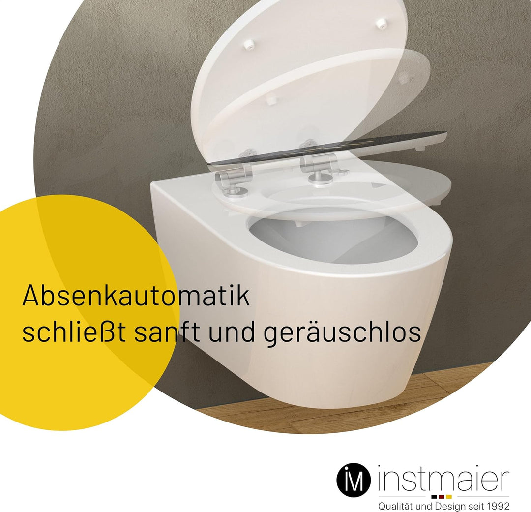 instmaier WC Sitz mit Motiv "VIP" | schwarz/gold | Toilettensitz mit Absenkautomatik | Klodeckel aus