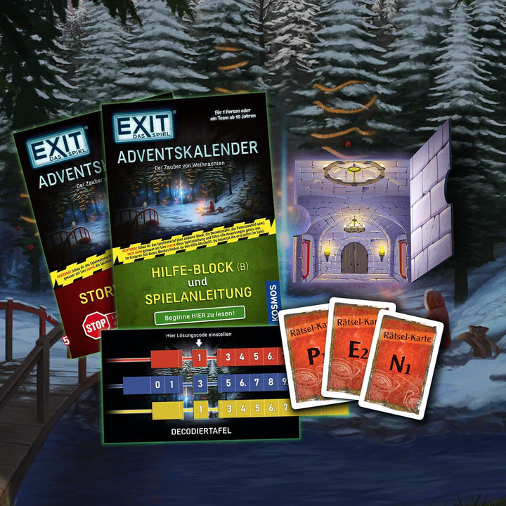 KOSMOS 685348 EXIT - Das Spiel Adventskalender 2025, Der Zauber von Weihnachten mit 24 spannenden Rä