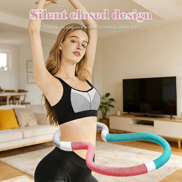 Weicher Hula Hoop gewichtet für Erwachsene, Faltbarer Fitness Hulahoop zum Abnehmen, weiche Spring H