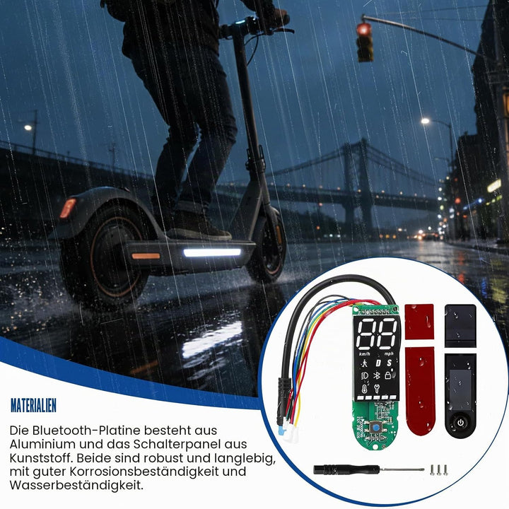 Elektroroller Bluetooth Dashboard für Xiaomi Pro 2, E-Scooter Armaturenbrett mit Abdeckung, Klare Da
