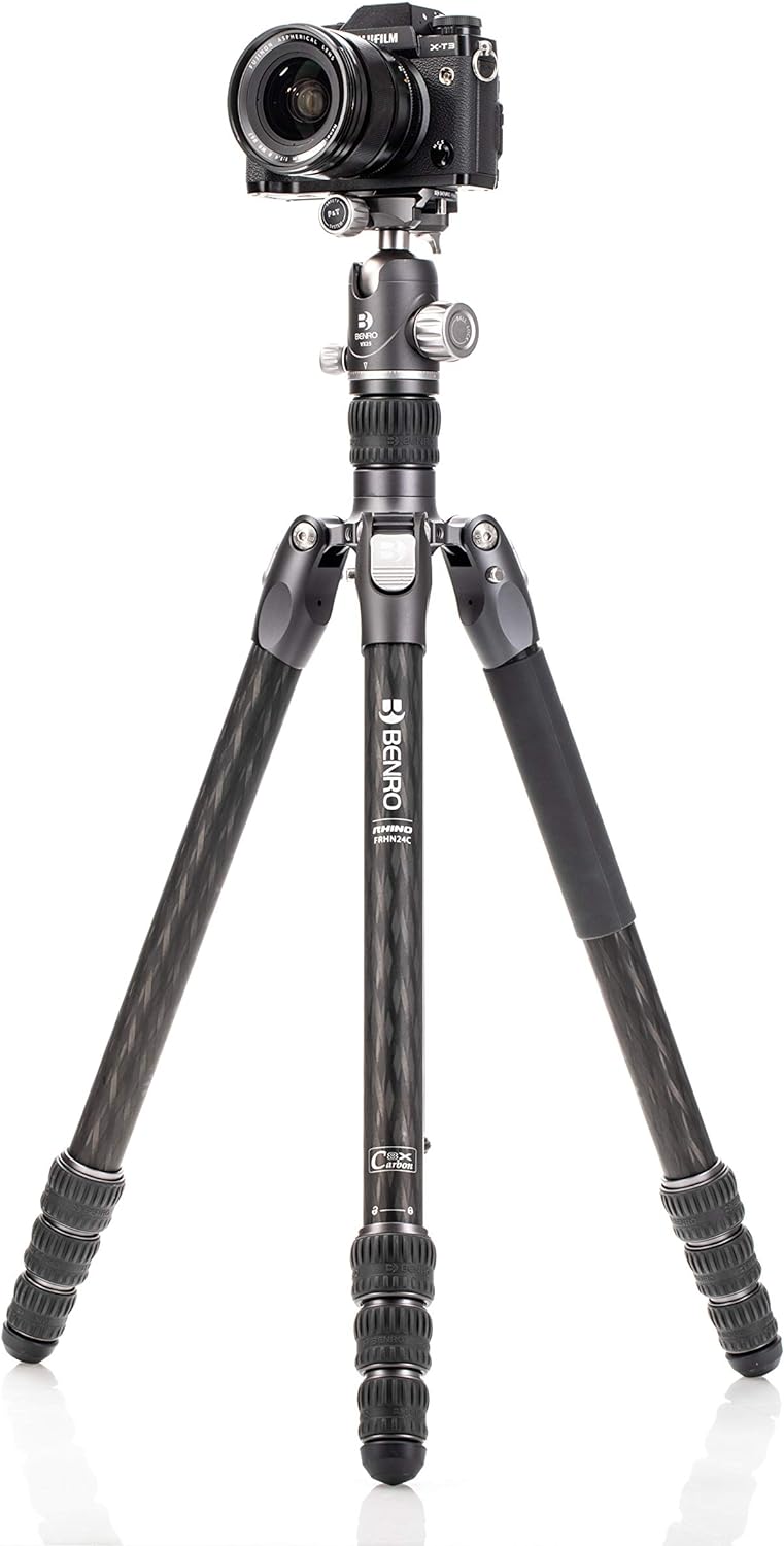Benro Carbon Fibre Two Series Tripod/Monopod with VX25 Ballhead, 4 Leg Sections, Twist Leg Locks, Pa