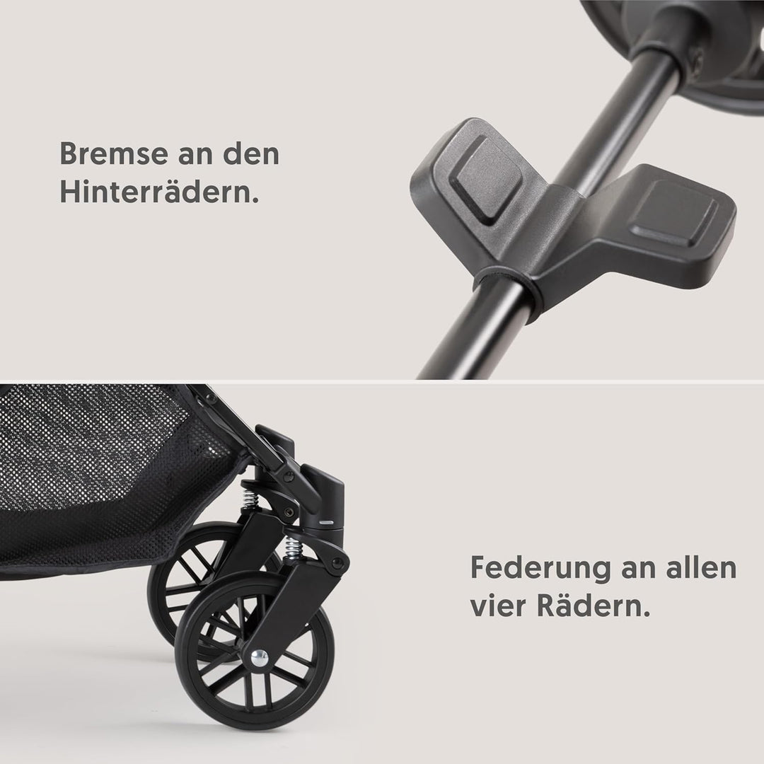 Interbaby Reisebuggy klein zusammenklappbar bis 22 kg –Leichter Kinderwagen mit Liegefunktion, Einha
