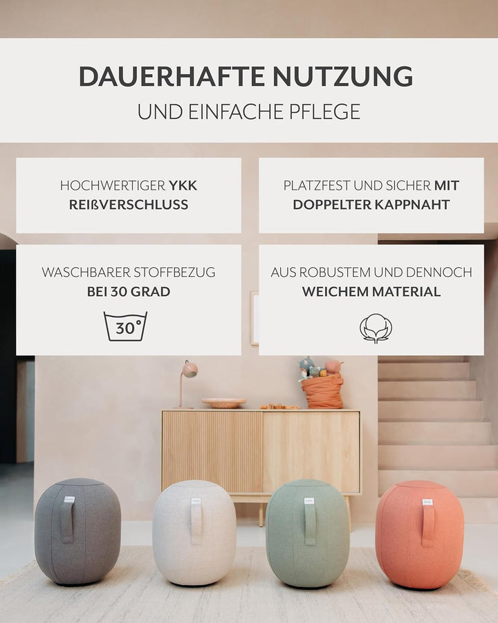 VLUV KAPSUL SOVA Balance-KAPSEL, luftgefüllter Sitzhocker, ergonomisches Sitzen, platzsparend & flex