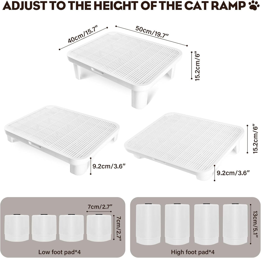 Escalón Ajustable para Gatos, Katzentreppe Toilette Patas reemplazables, Katzenstreu Rampe, Escalera