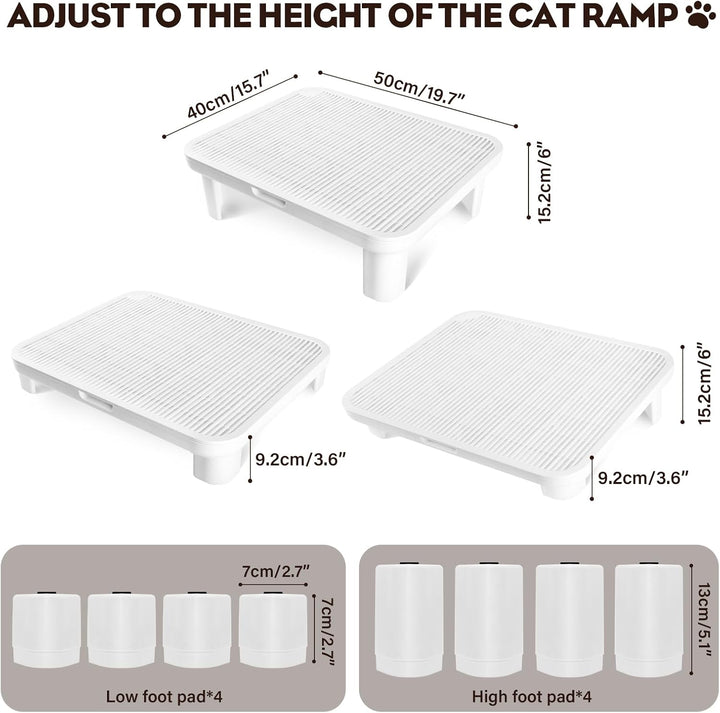 Escalón Ajustable para Gatos, Katzentreppe Toilette Patas reemplazables, Katzenstreu Rampe, Escalera