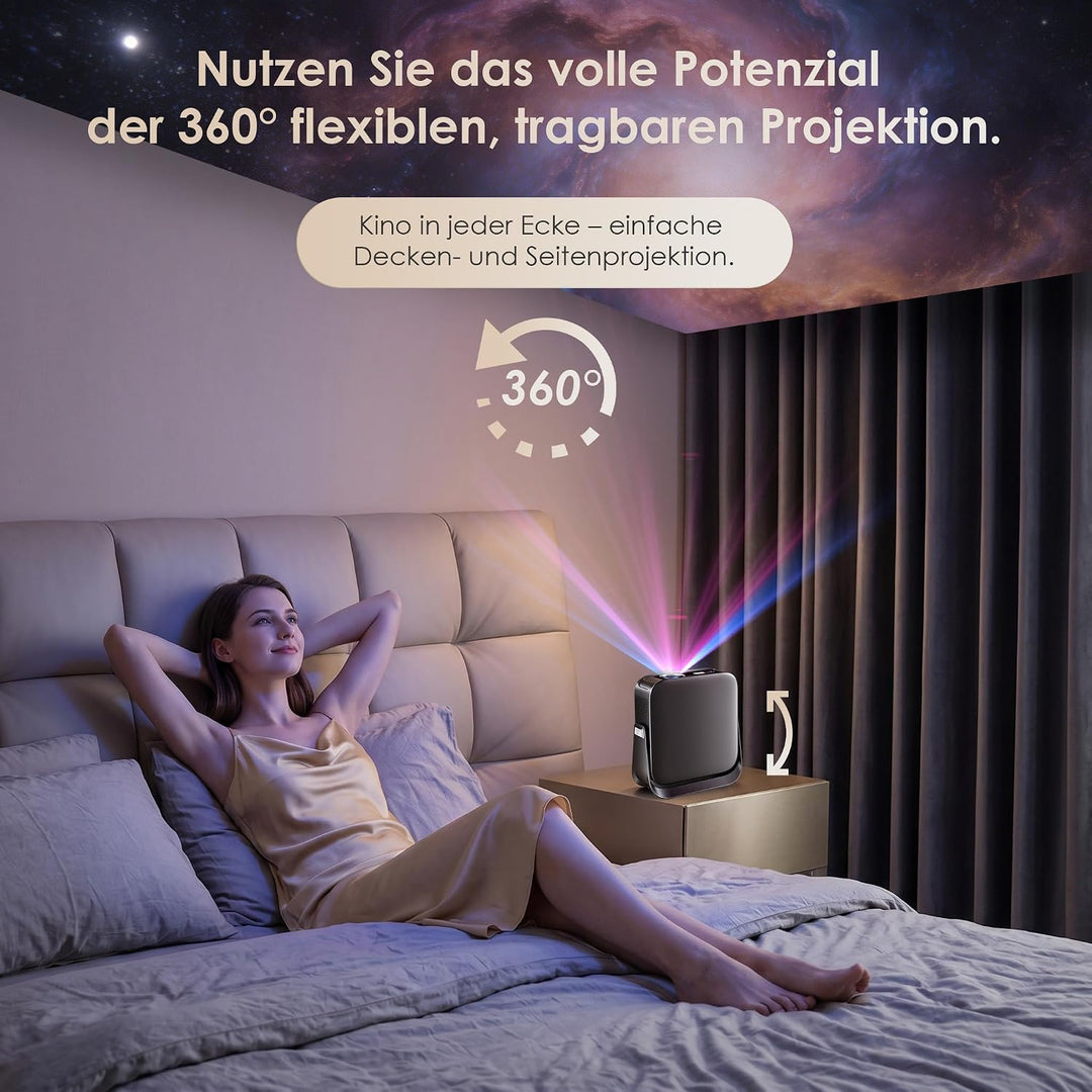2026 Neuer Mini Beamer 4K Smart Beamer 【Offizielle Apps】 Native 1080p 1200 Lumen Auto Keystone Autof