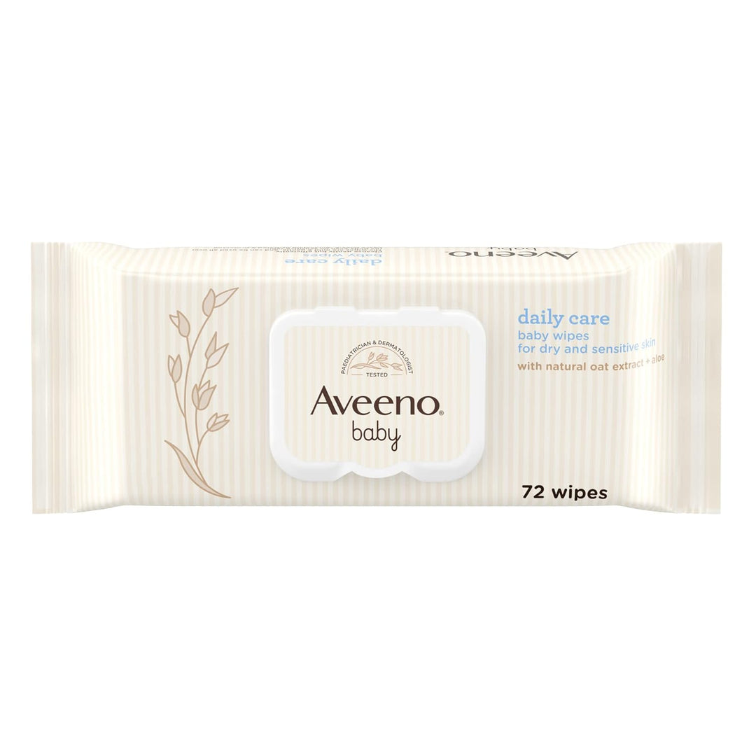 Aveeno Baby Daily Care Wipes Sensitive Skin Cleanse Gently And Efficiently Baby Essentials, White, 1