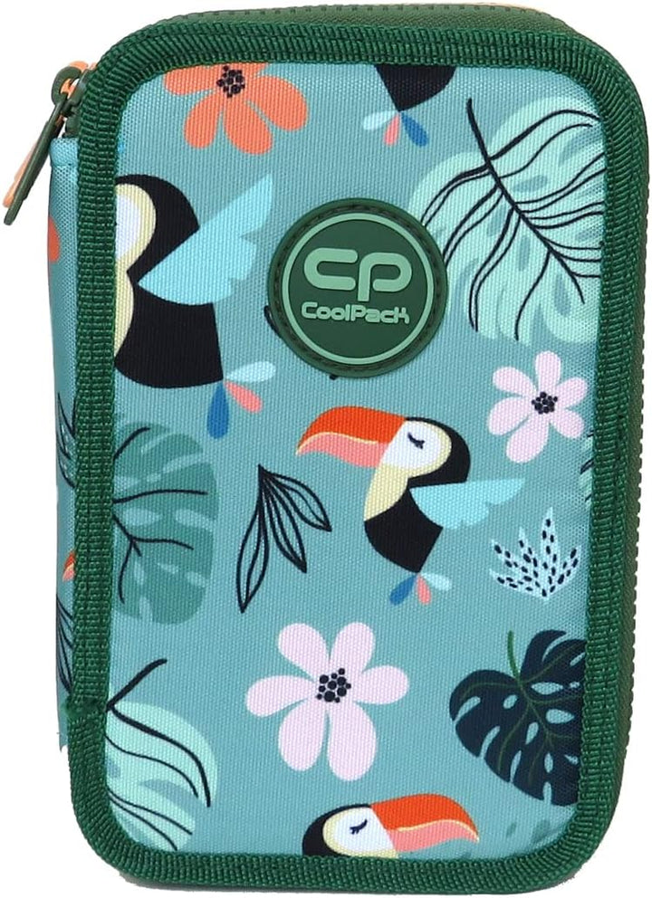 Coolpack F067662, Mäppchen JUMPER 3 TOUCANS, Green 19.5 x 12.5 x 6.5 cm Muster 13, 19.5 x 12.5 x 6.5