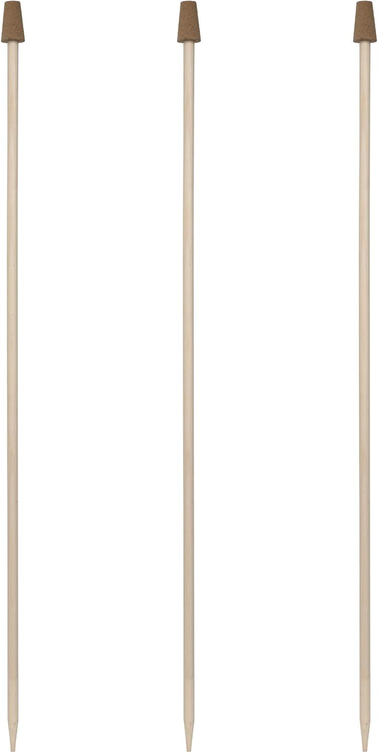Windhager Rosenkugelstab SET, Holzstab für Gartenkugeln, Holz-Stab für Glaskugeln, mit Korkaufsatz,