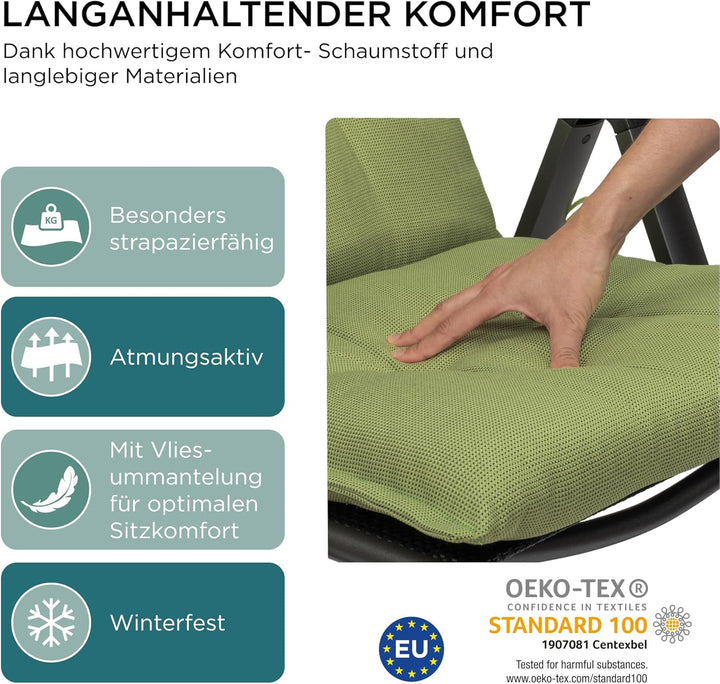 gardisun Gartenstuhlauflagen Hochlehner mit Kopfteil I Extra Dicke Sitzauflagen I Made in Europe I I