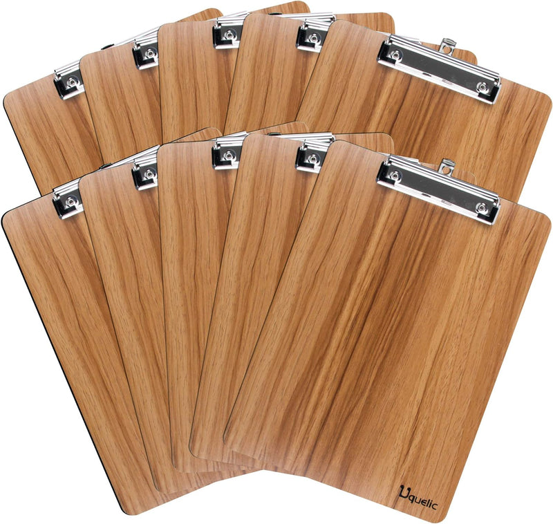 Uquelic Klemmbrett/Schreibbrett/Clipboard A4-10Pcs Klemmbretter A4 Eleganz Luxus Holzmaserung Abgeru