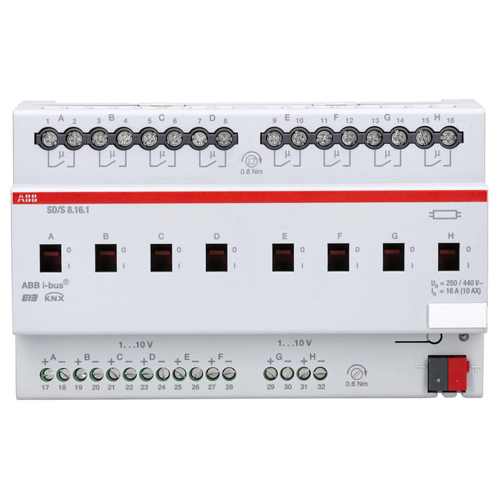 ABB SD/S8.16.1 EIB/KNX Schalt-/Dimmaktor, 16A, REG, 8-fach