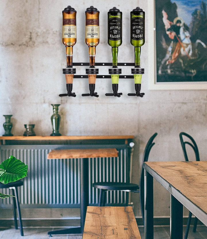 Soulpala Bar Butler Bar Flaschenhalter und Dosierer Bar Butler Wand Flaschenhalter für 4 Flaschen Ba