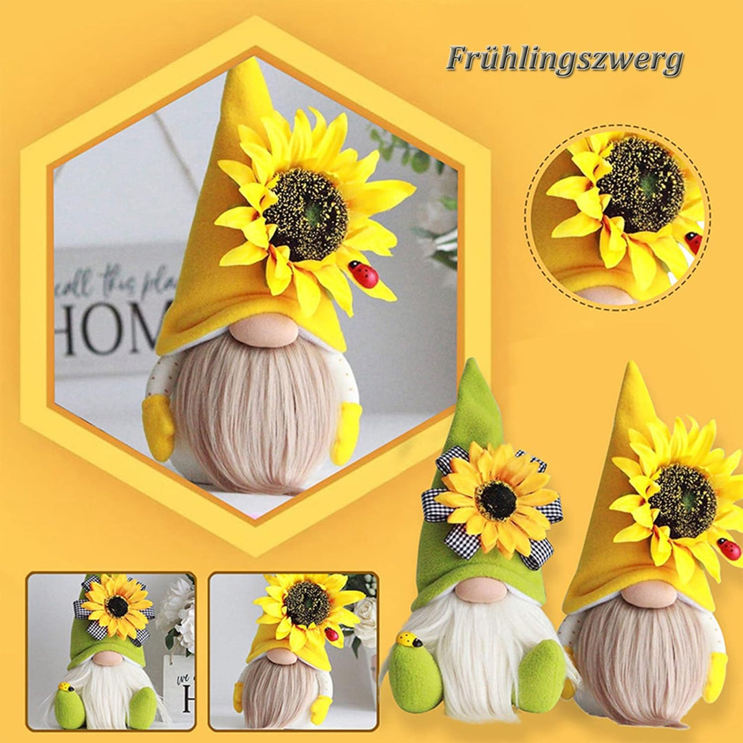 ENLACE Frühling Sonnenblume Biene Wichtel, Handgefertigte Gefüllte Gesichtslose Puppe Zwerg Dekorati