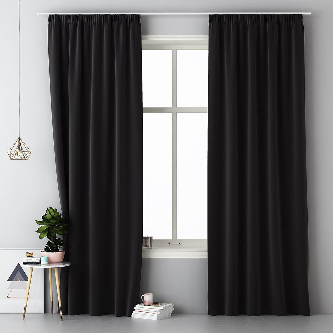 JEMIDI Vorhang blickdicht 140x250cm - Gardine mit Kräuselband Universalband - 100% Polyester Schal l
