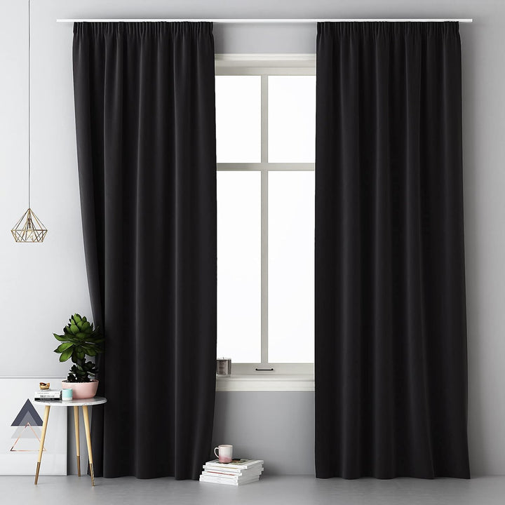 JEMIDI Vorhang blickdicht 140x250cm - Gardine mit Kräuselband Universalband - 100% Polyester Schal l
