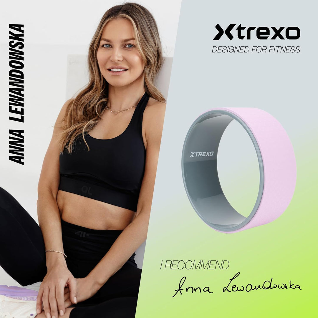 XTREXO Yoga Rad umweltfreundlich in Lila mit einem Durchmesser von 32 cm und einer Breite von 13 cm