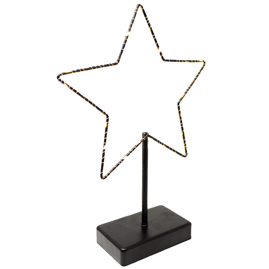 ToCi LED Deko-Stern 30 LEDs – Stern-Aufsteller aus Metall - Beleuchtete Deko 24 x 5 x 34 cm - Weihna
