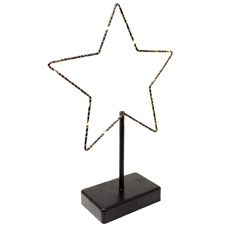 ToCi LED Deko-Stern 30 LEDs – Stern-Aufsteller aus Metall - Beleuchtete Deko 24 x 5 x 34 cm - Weihna