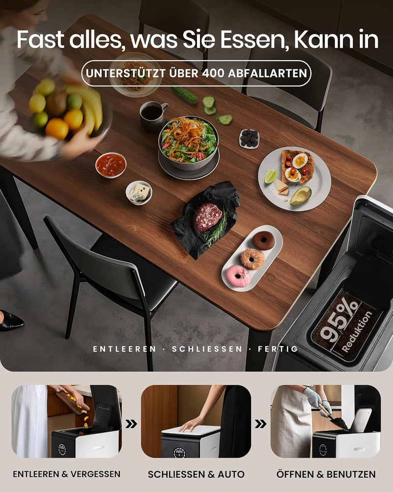 GEME 19L Elektrischer Komposter Küche, Weltweit erste Smarte Bio Kompostier Maschine, Dauerhafter Fi