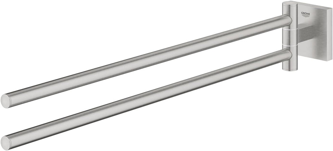 GROHE Start Cube - Handtuchhalter (2-armig schwenkbar, verdeckte Befestigung, verschraubbar), supers