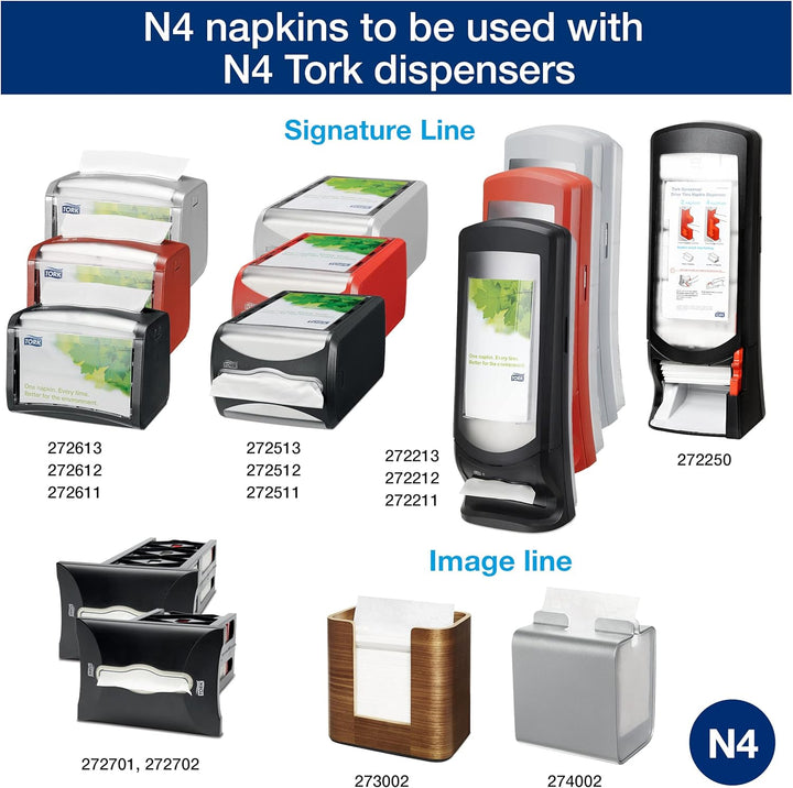 Tork 15850 Xpressnap Extra Soft Spenderserviette unbedruckt / Weisse Papierserviette für Serviettens
