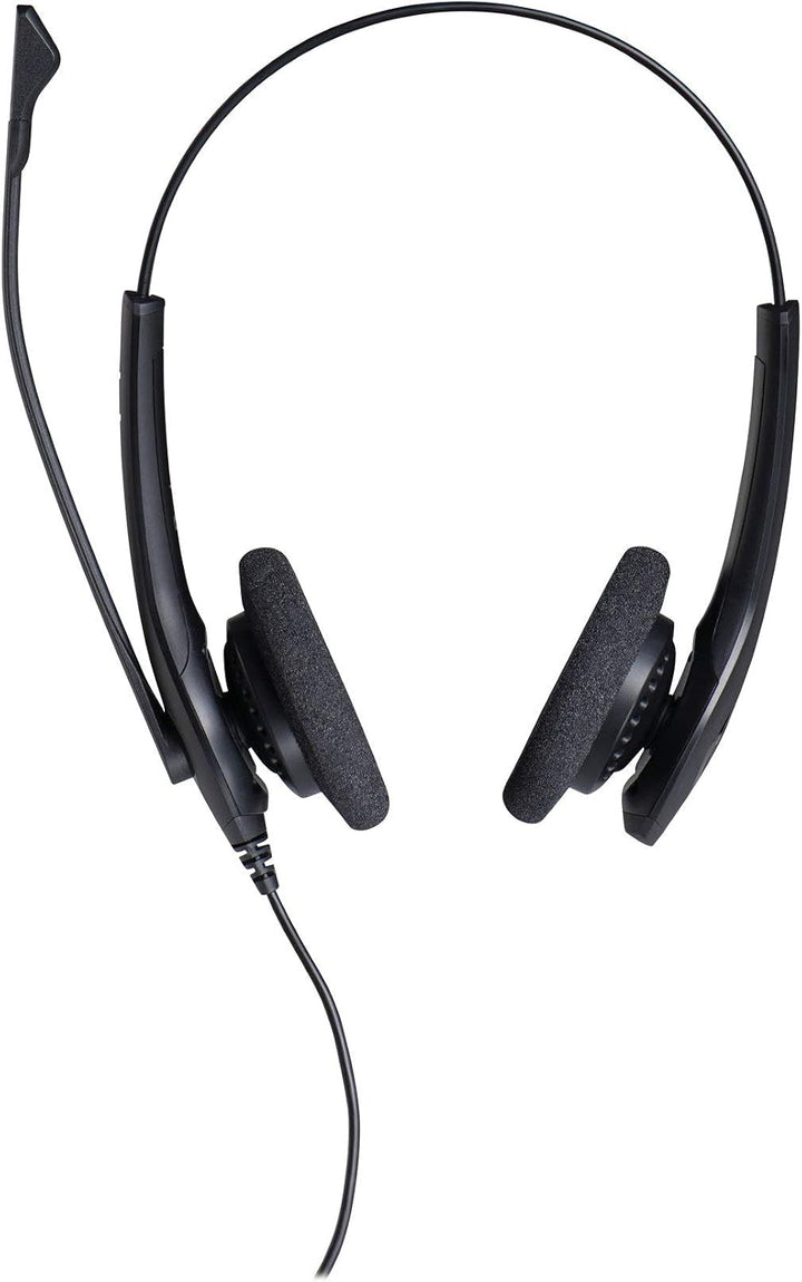 Jabra Biz 1500 Quick Disconnect On-Ear Stereo Headset - Corded Headphone with Noise-cancelling Micro