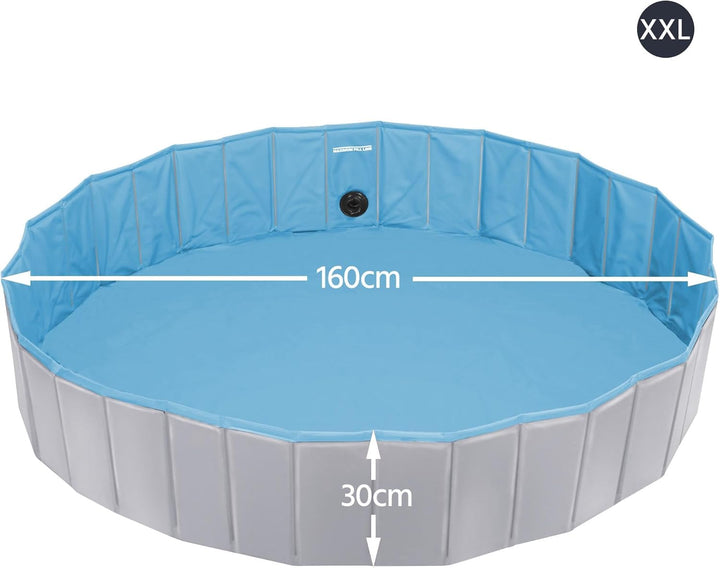 Yaheetech Hundepool für Hunde, Swimmingpool 100/120/140/160 x 30 cm, Hund Planschbecken Schwimmbecke