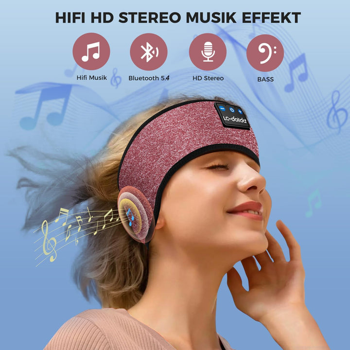 LC-dolida Schlafkopfhörer Bluetooth, LC-dolida Schlaf Kopfhörer zum Schlafen Bluetooth Sport Stirnba