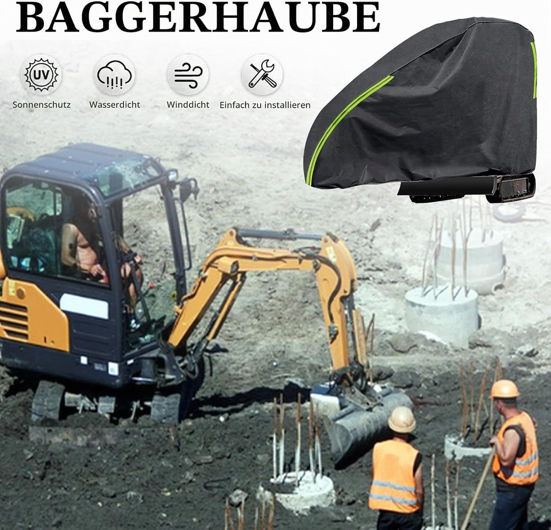 Baggerabdeckung, 420D Abdeckung für Minibagger 800-1600kg, Wasserdicht Atmungsaktive Baggerplane, Mi
