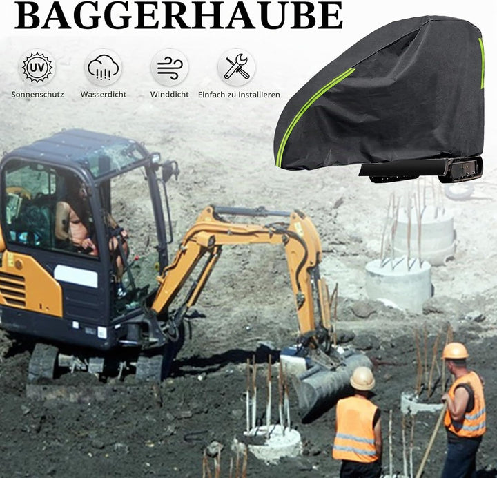 Baggerabdeckung, 420D Abdeckung für Minibagger 800-1600kg, Wasserdicht Atmungsaktive Baggerplane, Mi